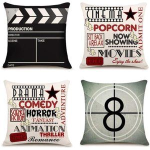 Movie Theater Cinema Personalized HomeDecor Design Throw PillowCover Pillow Case